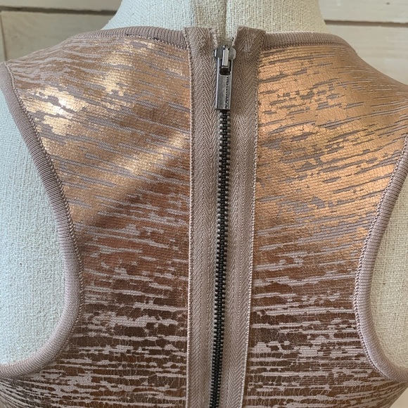 BCBG Gisela Criss Cross Foil Bodycon Dress sz S - Picture 9 of 11